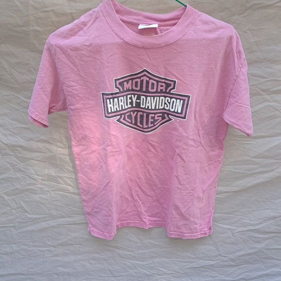 Vintage Harley-Davidson Kids Pink T-Shirt - Picture 1 of 5